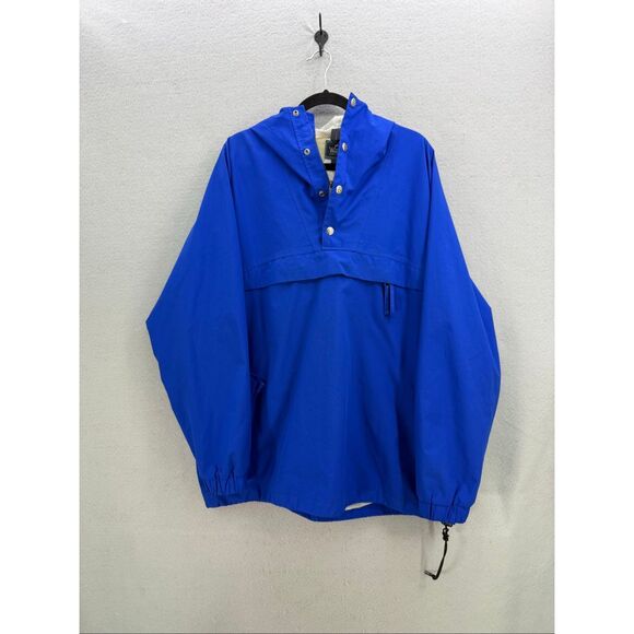 Vintage 90s Woolrich Mens Blue Half Zip Pullover Hooded Windbreaker Jacket Size - Picture 1 of 11